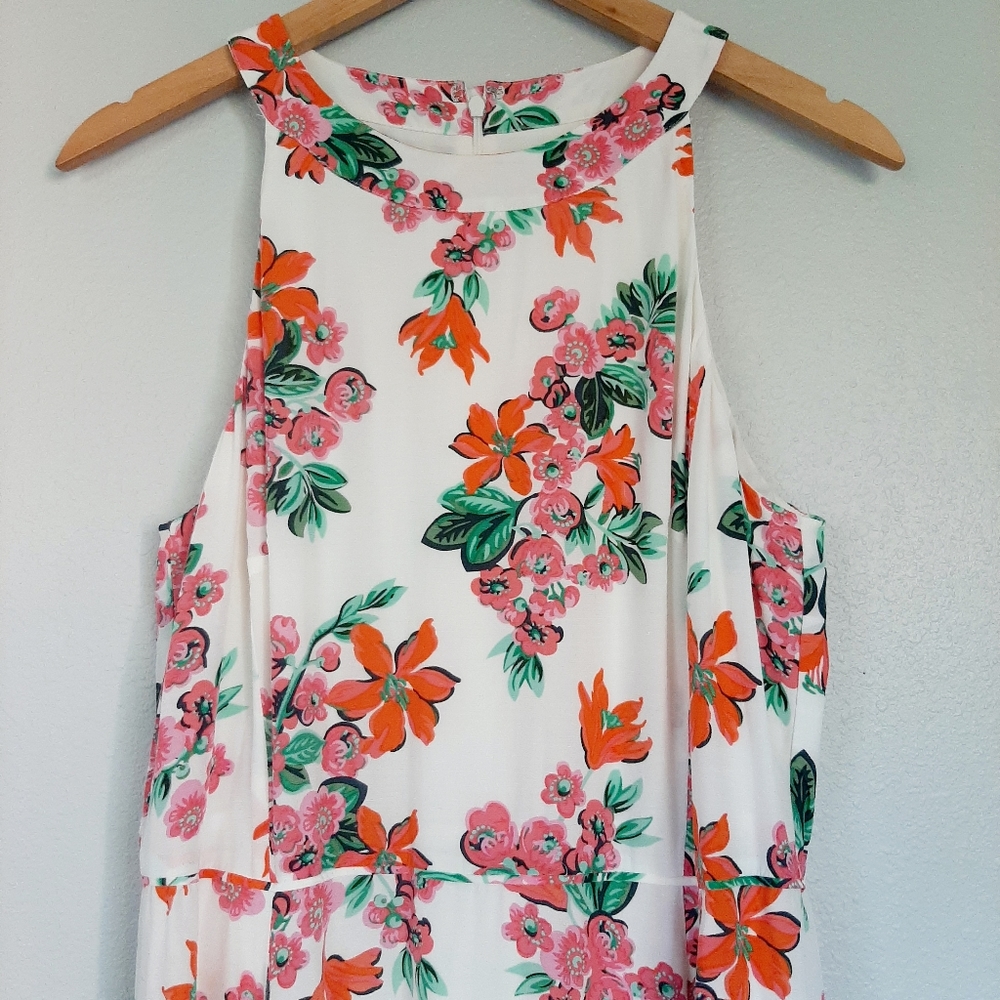 Ann Taylor floral halter maxi dress - sz 12